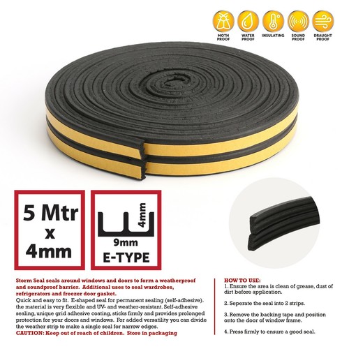 Rubber seal weather strip - 5m,